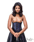 SiaLinda: Rock Saphira II, dunkel blau, Satin, Lilien Applikation, asymmetrisch, geschlitzt - SiaLinda.com